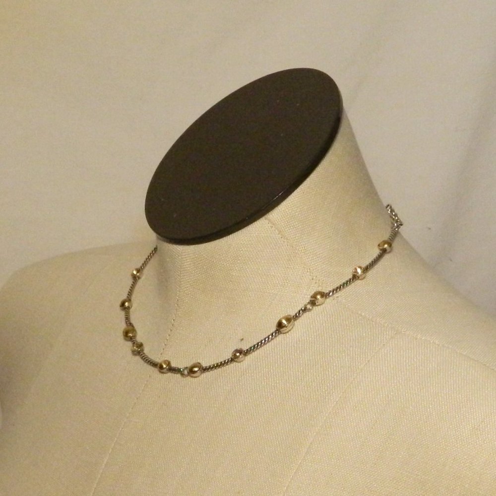 Brighton  Monte Carlo Twisted Hinged Choker Necklace Gold Silver & Topaz…